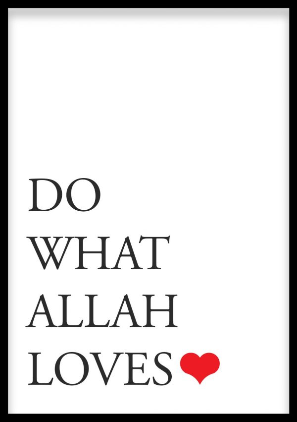 Allah Loves Islamic Print - Graphic Design Poster