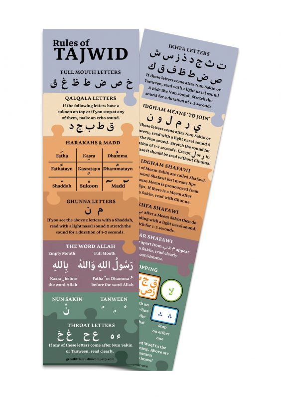 Rules of Tajwid / Tajwid Bookmark Great Little Muslim Co.