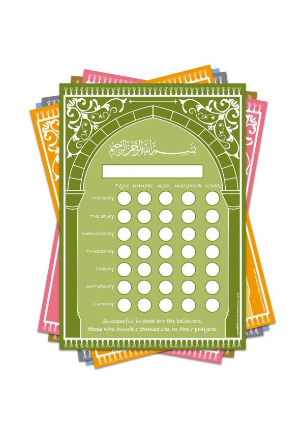 Reusable Muslim Prayer Chart
