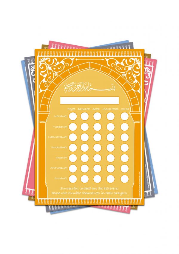 Reusable Muslim Prayer Chart