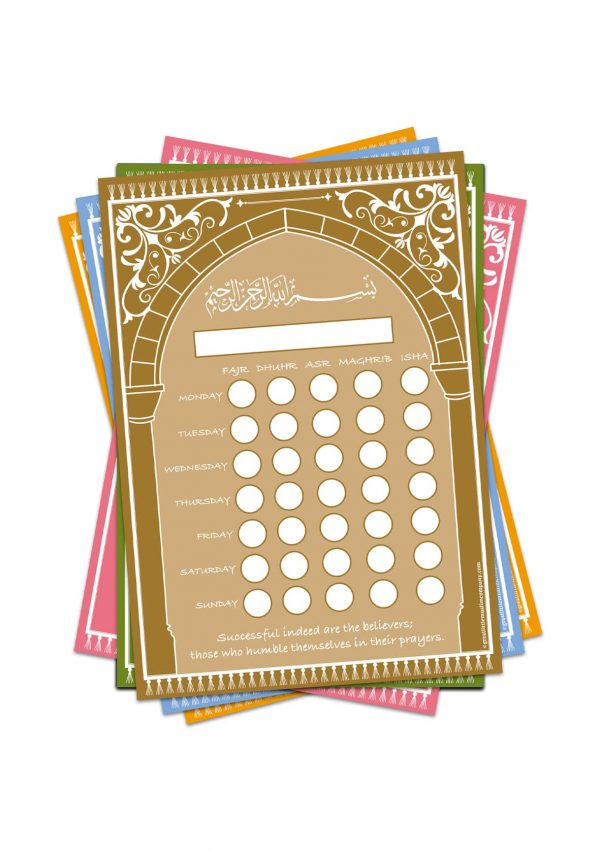 Reusable Muslim Prayer Chart